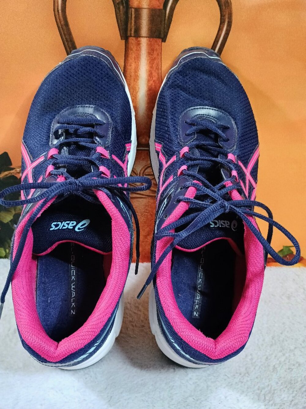 VGUC ASICS Sz 10 Blue & Pink GEL-Quickwalk 2 Running Walking Comfort Sneakers
